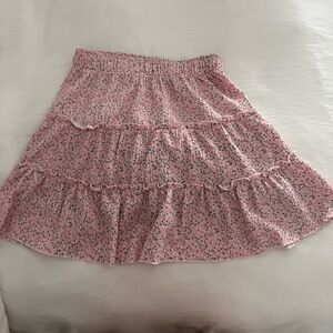 Pink floral skirt